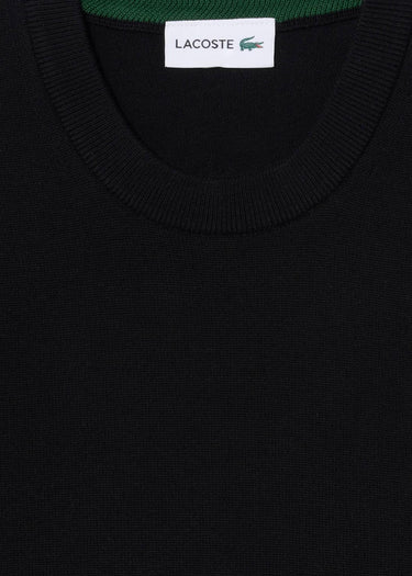 Lacoste Truien Regular fit crew neck sweater - black
