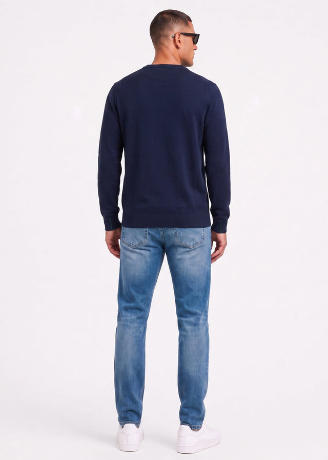Lacoste Pullover Regular fit crew neck sweater - navy blue