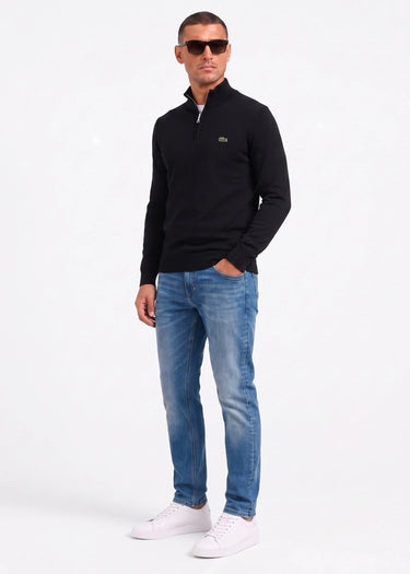 Lacoste Truien Regular fit high zipped neck sweater - black