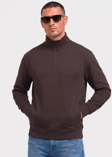 Hugo Boss Pullover Ze smallzip - brown
