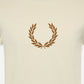 Fred Perry T-shirts  Flocked laurel wreath gra tee - light oyster 