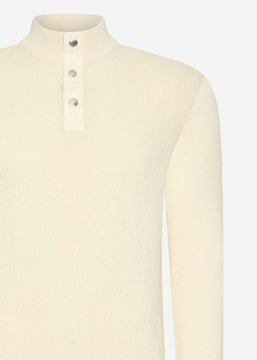 Barbour International Truien Murrey quarter placket knit - dove grey