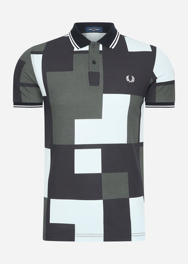Fred Perry Polo's Pixel print fred perry shirt - light ice