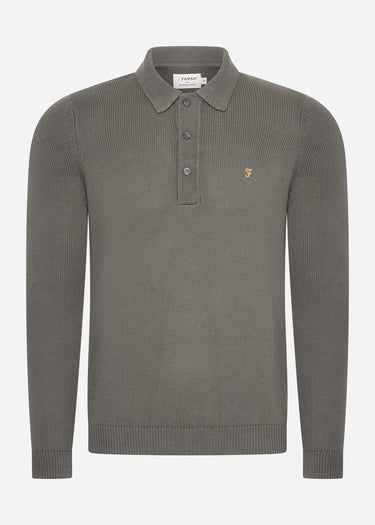 Farah Truien Sweater hamlet knit ls polo - charcoal