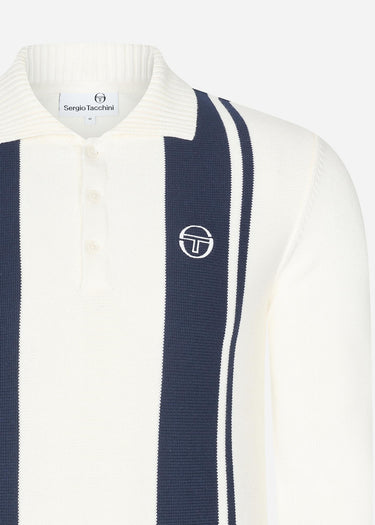 Sergio Tacchini Polo's Young line knit polo - gardenia maritime blue