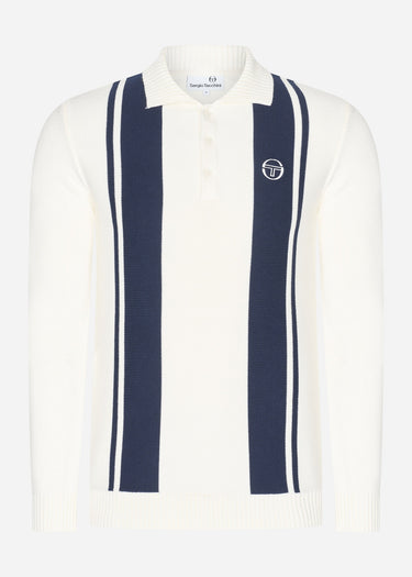 Sergio Tacchini Polo's Young line knit polo - gardenia maritime blue