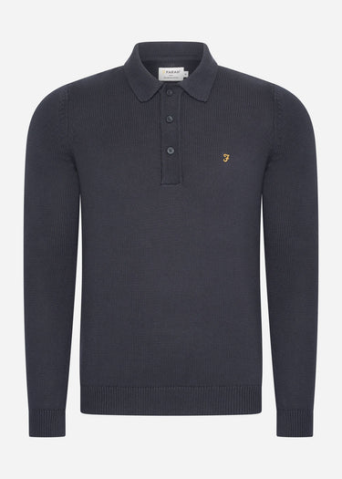 Farah Truien Sweater hamlet knit ls polo - true navy