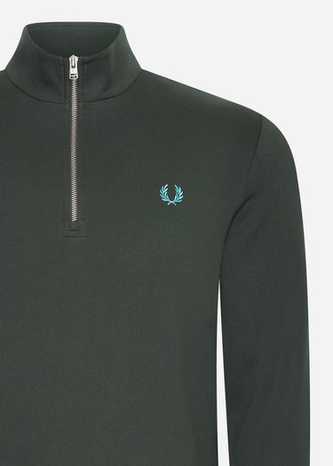 Fred Perry Truien Half zip sweatshirt - night green runaway bay ocean