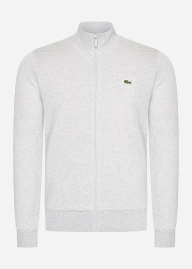 Lacoste Vesten Brushed fleece zip through sweater - Silver Chine