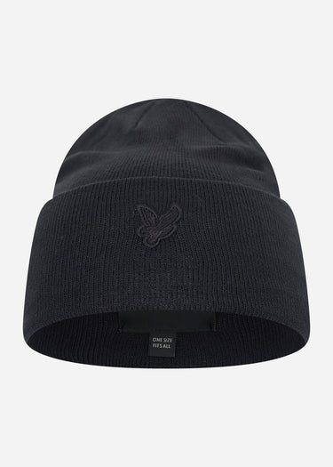 Lyle & Scott Mutsen Tonal eagle beanie - jet black