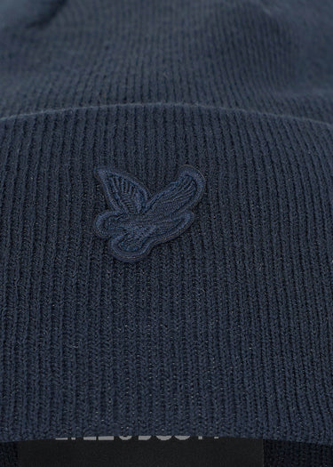 Lyle & Scott Mutsen Tonal eagle beanie - dark navy
