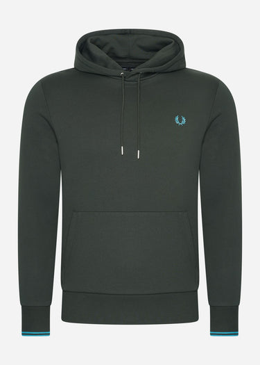 Fred Perry Hoodies Tipped hooded sweatshirt - night green runaway bay ocean