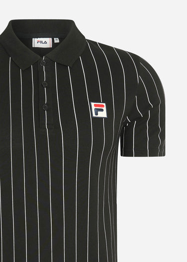 Fila Polo's Luckenwalde polo shirt - black bright white striped
