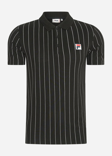 Fila Polo's Luckenwalde polo shirt - black bright white striped