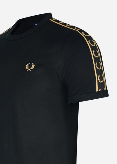 Fred Perry T-shirts Contrast tape ringer t-shirt - black stone