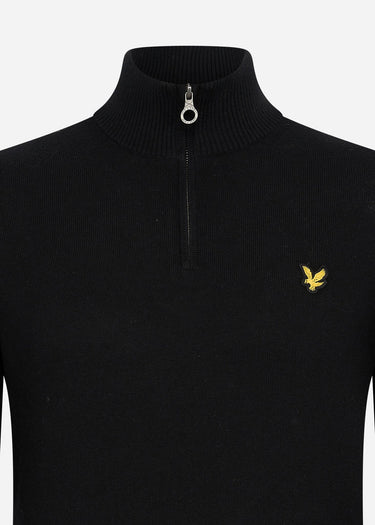 Lyle & Scott Truien Cotton merino quarter zip jumper - jet black