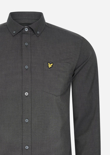 Lyle & Scott Overhemden Regular fit light weight oxford shirt - gunmetal jet black