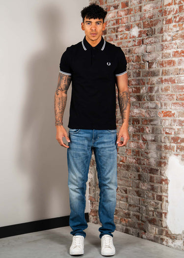 Fred Perry Polo's Twin tipped fred perry shirt - black white white