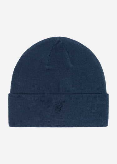 Lyle & Scott Mutsen Tonal eagle beanie - dark navy