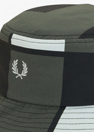 Fred Perry Bucket Hats Pixel print bucket hat - light ice field green black