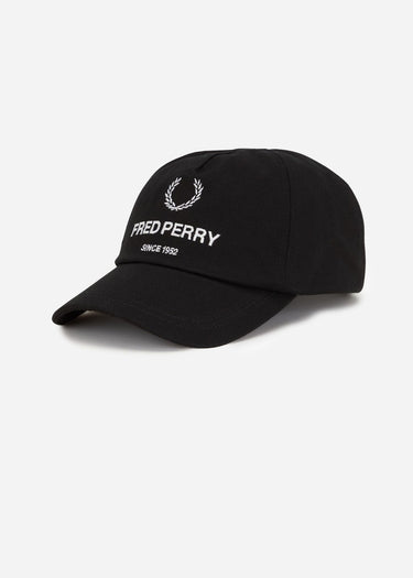 Fred Perry Caps Cotton canvas branded cap - black