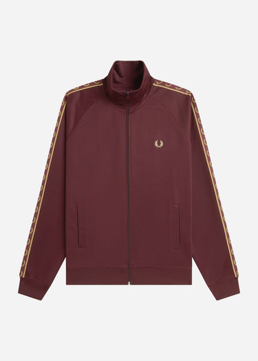 Fred Perry Vesten Contrast tape track jacket - oxblood champagne