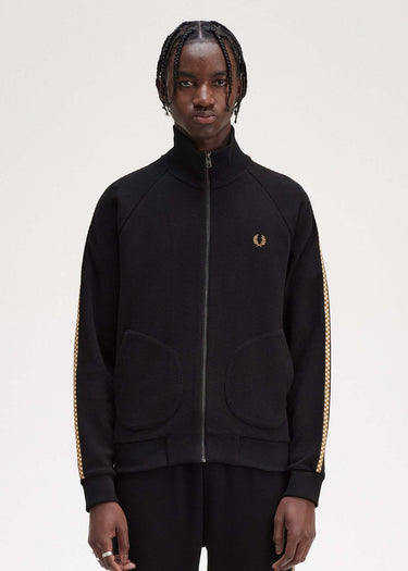 Fred Perry Vesten Chequerboard tape jacket - black