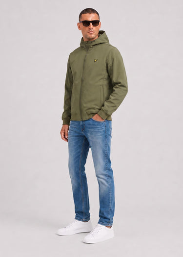 Lyle & Scott Jassen Fleece back softshell jacket - true olive