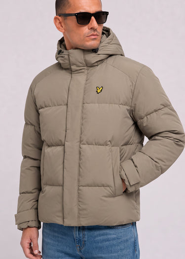 Lyle & Scott Jassen Hooded puffer jacket - khaki ash