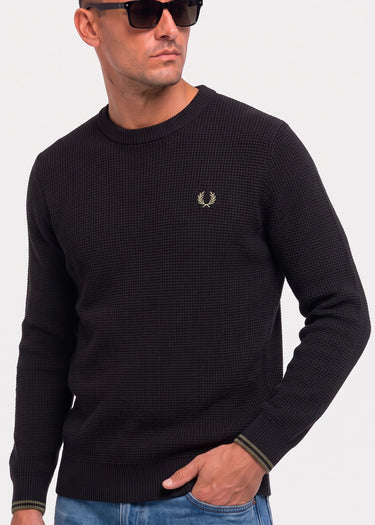 Fred Perry Sweaters Waffle stitch jumper - black (Copy)