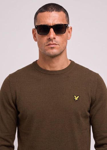 Lyle & Scott Truien Cotton merino crew neck jumper - sepia brown