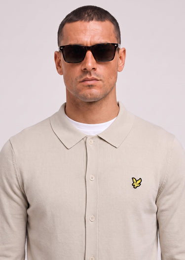 Lyle & Scott Truien Cotton merino knitted shirt - cove