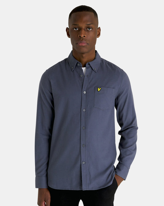 Lyle & Scott Overhemden  Plain flannel shirt - gunmetal 