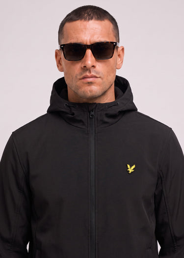Lyle & Scott Jassen Fleece back softshell jacket - jet black