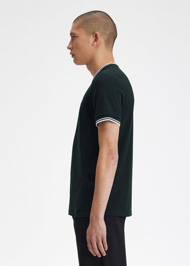 Fred Perry T-shirts Twin tipped t-shirt - night green snow white