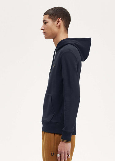 Fred Perry Hoodies Tipped hooded sweatshirt - navy dark caramel