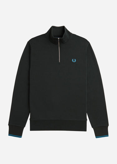 Fred Perry Truien Half zip sweatshirt - night green runaway bay ocean