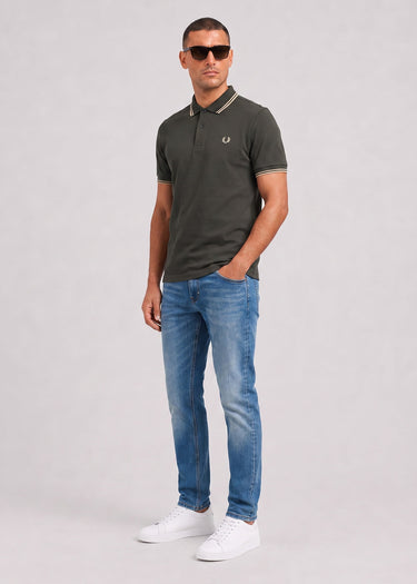 Fred Perry Polo's Twin tipped polo - field green oatmeal
