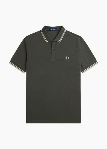 Fred Perry Polo's Twin tipped polo - field green oatmeal