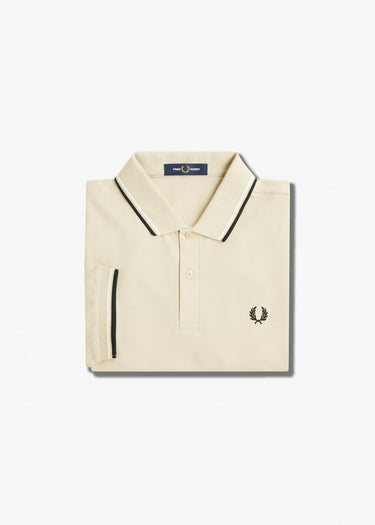 Fred Perry Polo's Twin tipped fred perry shirt - oatmeal ecru blk
