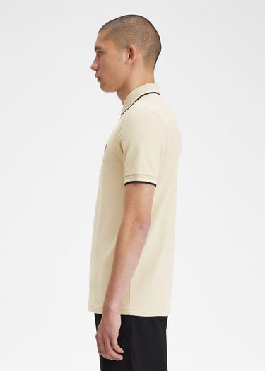 Fred Perry Polo's Twin tipped fred perry shirt - oatmeal ecru blk