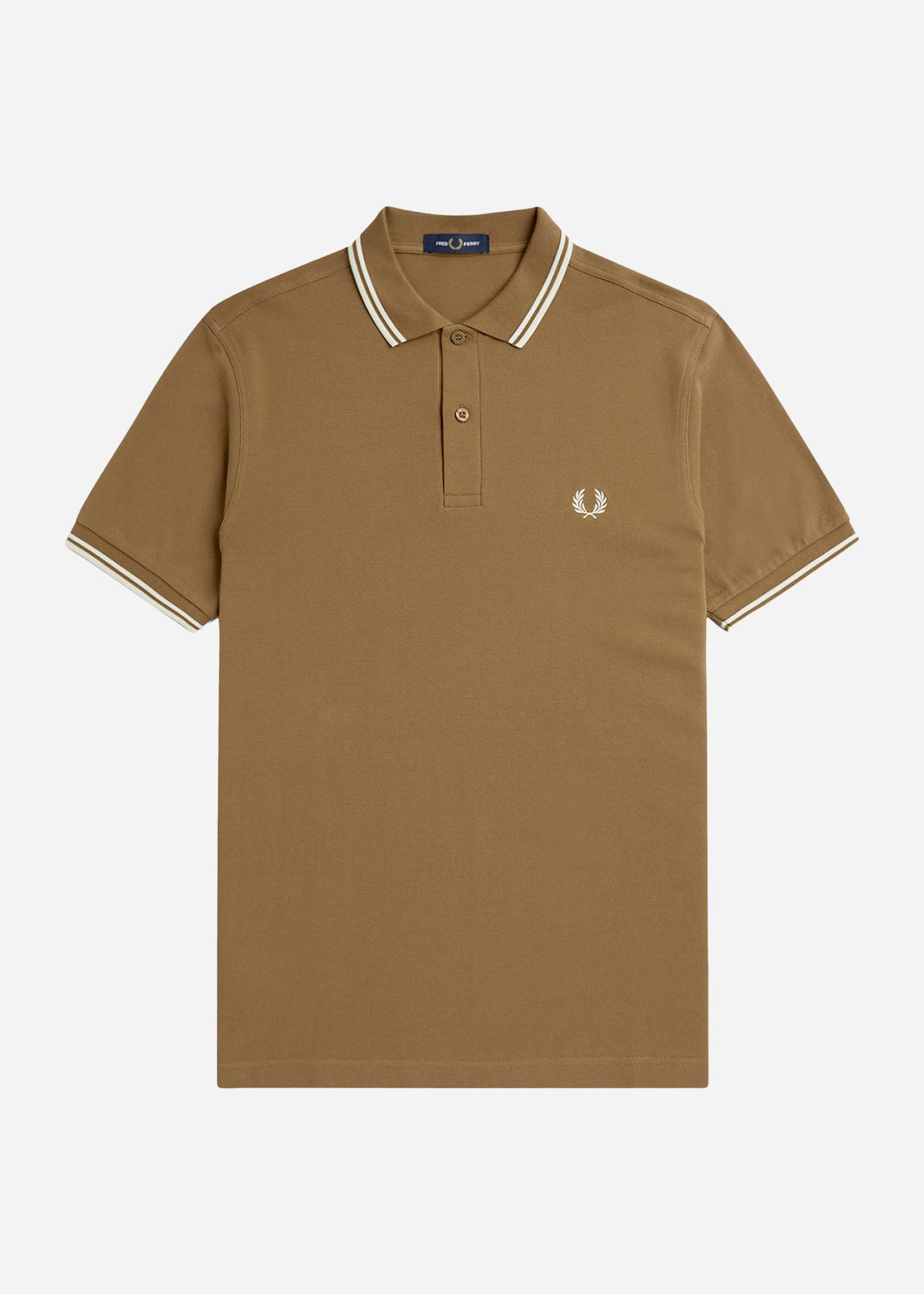 Fred Perry Polo's  Twin tipped Fred Perry shirt - shaded stone snow white ecru 
