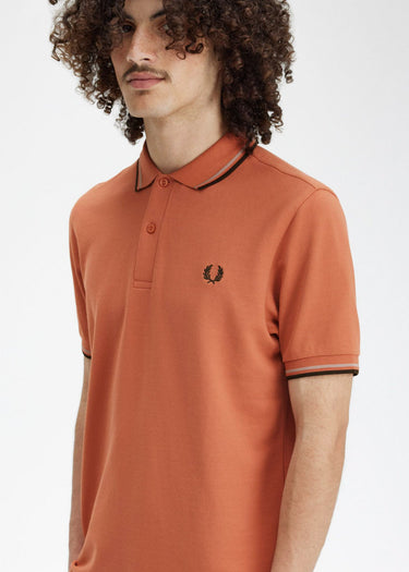 Fred Perry Polo's Twin tipped Fred Perry shirt - light rust warm green