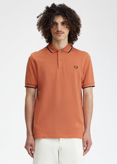 Fred Perry Polo's Twin tipped Fred Perry shirt - light rust warm green
