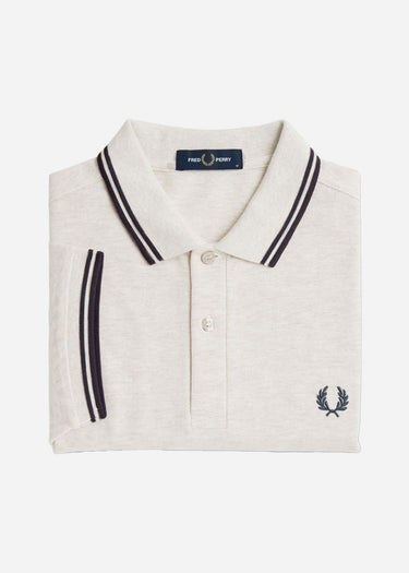 Fred Perry Polo's Twin tipped fred perry shirt - porridge marl anchor grey anchor grey