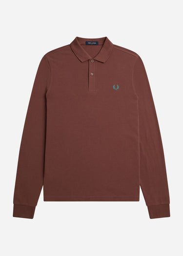 Fred Perry Longsleeve Polo's LS plain fred perry shirt - whisky brown