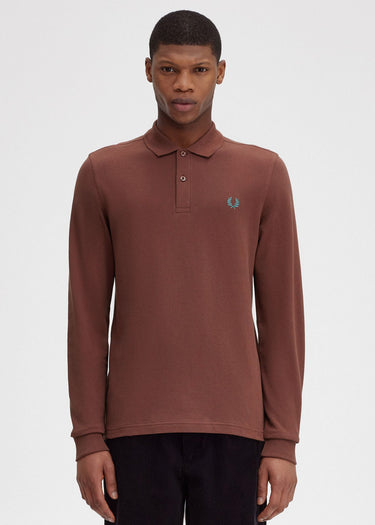 Fred Perry Longsleeve Polo's LS plain fred perry shirt - whisky brown