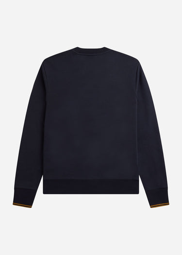 Fred Perry Truien Crew neck sweatshirt - navy dark caramel