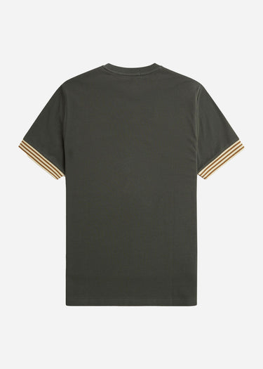 Fred Perry T-shirts Striped cuff t-shirt - field green