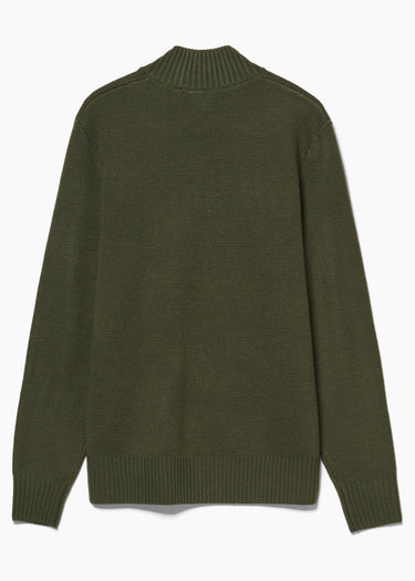MA.Strum Pullover Sarl quarter zip sweater - bronze green